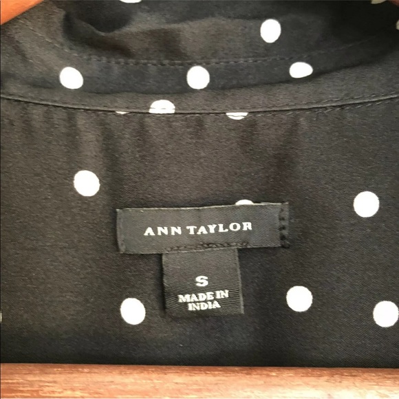 Ann Taylor polka dot shirt dress black and white - Picture 6 of 12